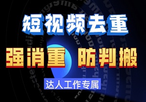 电脑版短视频去重教程，软件+手工，通过率百分百，去重率杠杠的-二八网赚