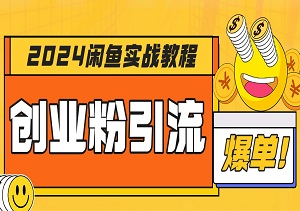 2024闲鱼创业粉引流实战教程：从0到1打造创业粉引流体系-二八网赚