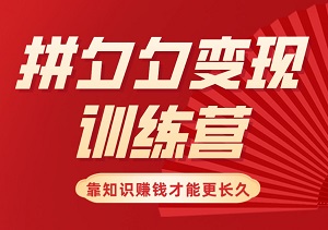 2024年最新一期拼夕夕变现训练营，靠知识变现永远比靠体力更赚钱！-二八网赚