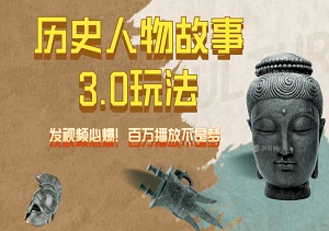 中视频历史人物故事3.0玩法：发视频必爆！百万播放不是梦，日入8000+不是空谈！-二八网赚