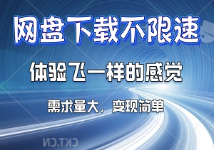 百度网盘&不限速下载项目，需求量巨大，市场大，变现简单！-二八网赚