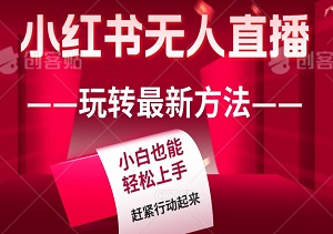 2024小红书无人直播大揭秘：玩转最新方法，持续更新！小白也能轻松上手的教学指南-二八网赚