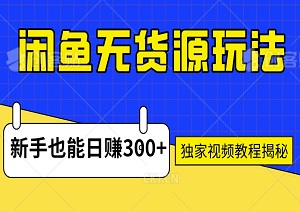 2024年闲鱼赚钱新攻略：无货源运营，新手也能日赚300+【独家视频教程揭秘】-二八网赚