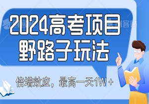 2024高考项目野路子新玩法，倍增效应，最高一天1W＋！-二八网赚