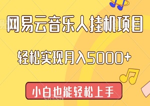 2024年网易云音乐人挂机项目，日赚150+，轻松实现月入5000+，小白也能轻松上手！-二八网赚