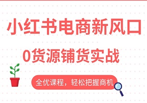 2024小红书电商新风口，全优课程助力小白（0货源）精细化铺货实战，轻松把握商机！-二八网赚