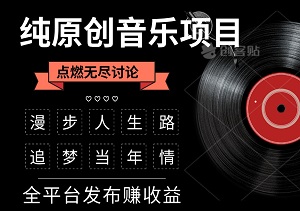 纯原创音乐项目，对比创作，点燃无尽讨论，全平台发布赚收益【独家揭秘】-二八网赚