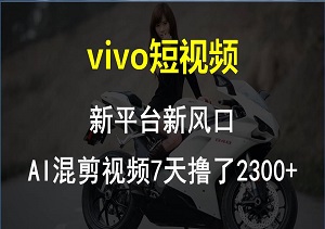 vivo短视频:新平台新风口，7天轻松斩获2300+收益！-二八网赚