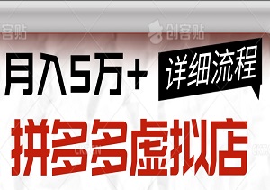 拼多多虚拟电商训练营：月赚40000+的秘密武器，稳定暴利，副业新选择！-二八网赚