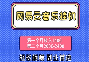 网易云音乐挂机新玩法揭秘，轻松躺赚，第一个月收入1400左右，第二个月2000-2400左右，副业首选-二八网赚