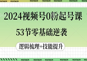 2024视频号0粉起号课：53节零基础逆袭，逻辑梳理+技能提升一站式教学！-二八网赚