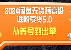 2024闲鱼无货源暴富秘籍：高级进阶卖货5.0全攻略！从养号到出单，揭秘每一步的赚钱之道！-二八网赚