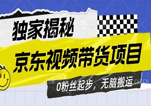 2024最新京东视频带货项目，0粉丝起步，无脑搬运也能爆单，小白也能轻松驾驭的赚钱秘籍【独家揭秘】-二八网赚