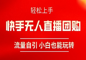 快手无人直播团购：流量自引，轻松上手，新手小白也能玩转！-二八网赚