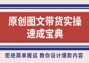 揭秘！原创图文带货实操速成宝典，拒绝简单搬运，教你设计爆款内容！-二八网赚