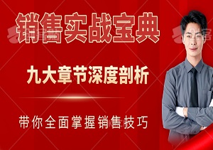 销售实战宝典：九大章节深度剖析，视频课带你全面掌握销售技巧！-二八网赚