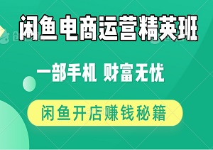 闲鱼电商运营精英班：一部手机，财富无忧——轻松掌握闲鱼开店赚钱秘籍-二八网赚