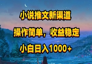 小说推文新玩法，轻松上手，稳定收益，日赚1000+-二八网赚