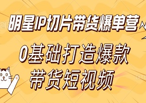 明星IP切片带货爆单营：0基础打造爆款带货短视频-二八网赚