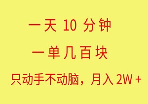 小红书蒲公英项目，一天10分钟，轻松实现月入2W+！简单无脑操作，轻松赚大钱！-二八网赚