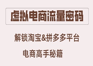 【电商高手秘籍】：解锁淘宝&拼多多平台虚拟电商流量密码，轻付费玩法引爆销量！-二八网赚