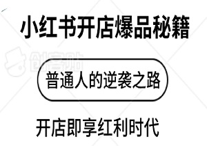 小红书开店爆品秘籍：普通人的逆袭之路，开店即享红利时代！-二八网赚