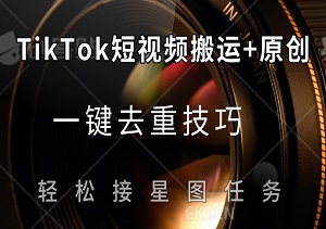 揭秘TikTok短视频原创捷径：一键去重技巧，新手小白轻松接星图任务赚钱-二八网赚