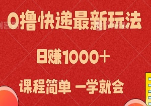 0撸快递最新玩法，日赚1000+，课程简单，一学就会【揭秘】-二八网赚