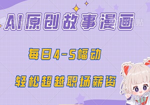 AI原创故事漫画，每日4-5幅，轻松超越职场薪资，小白秒变漫画创作大师！-二八网赚