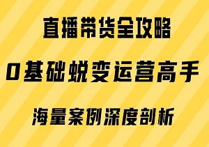 直播带货全攻略：0基础蜕变运营高手，解锁流量变现秘籍+实战思维模型+海量案例深度剖析-二八网赚