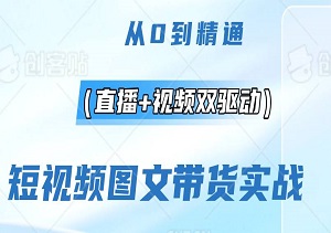 从0到精通：3天短视频图文带货实战飞跃班（直播+视频双驱动），小白秒变带货达人-二八网赚