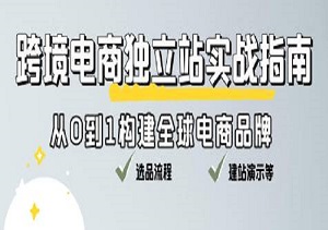 跨境电商独立站实战指南：从0到1构建全球电商品牌，选品流程/多平台比较/建站演示等-二八网赚