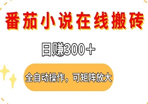 最新番茄小说在线搬砖，日赚300＋！全自动操作，可矩阵放大-二八网赚