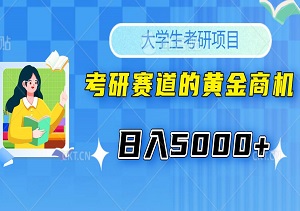 考研赛道的黄金商机：日入5000+的大学生考研项目！（附3541G考研合集）-二八网赚