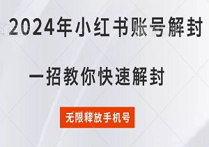 【揭秘】2024年小红书账号被封？一招教你快速解封，无限释放手机号-二八网赚