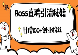 Boss直聘引流秘籍：日增100+创业粉丝的高效引流技巧-二八网赚