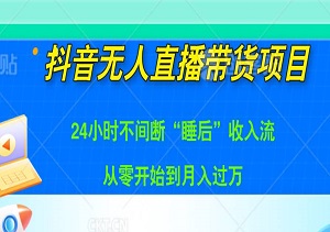 抖音无人直播带货项目：打造24小时不间断“睡后”收入流【从0开始到月入过万】-二八网赚