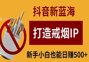 抖音新蓝海，打造戒烟IP，新手小白也能日赚500+-二八网赚