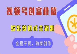 揭秘视频号创富秘籍：娱乐赛道成金钥匙，全程干货，独家创作-二八网赚