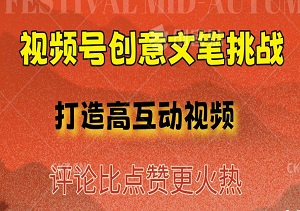 视频号创意文笔挑战，打造高互动视频，评论比点赞更火热-二八网赚