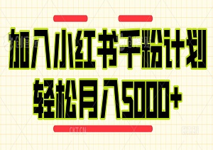 加入小红书千粉计划，轻松月入5000+，简单操作即刻见效！-二八网赚