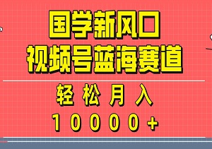 国学新风口，视频号蓝海赛道，轻松月入10000+-二八网赚