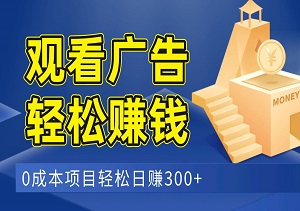 通过观看广告轻松赚钱，轻松实现日入300+，可矩阵操作-二八网赚