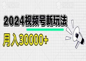 2024视频号多收益新玩法，月入30000+，新手小白轻松入门！-二八网赚