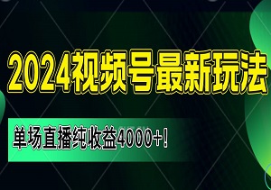 2024视频号最新玩法，小白单场直播纯收益4000+！-二八网赚