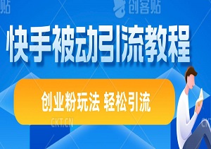 快手被动引流创业粉玩法，简单制作，轻松引流，小白三分钟上手-二八网赚