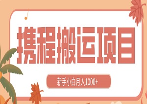 携程搬运项目，百分百原创，新手小白月入1000+-二八网赚