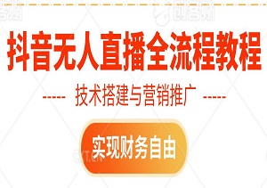 抖音无人直播实现财务自由，精准定位、技术搭建与营销推广全流程-二八网赚