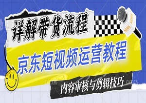 京东短视频运营教程，AI选品、内容审核与剪辑技巧，详解带货流程-二八网赚