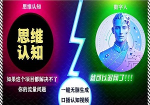 2024下半年最新引流方法，数字人+思维认知口播号，快速制作，日引创业粉300+（内附软件）-二八网赚